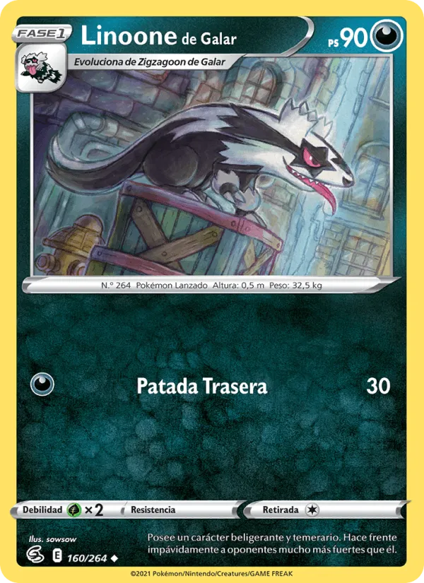 Linoone de Galar · Golpe Fusión 160/264