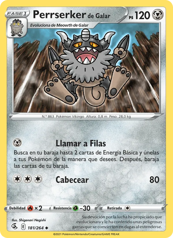 Perrserker de Galar · Golpe Fusión 181/264