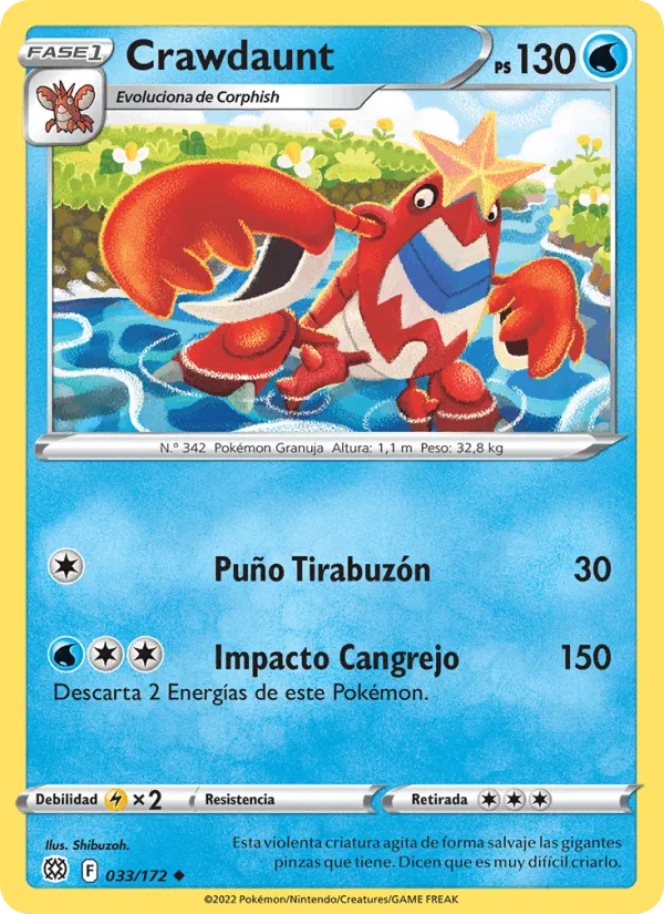 Crawdaunt · Astros Brillantes 033/172