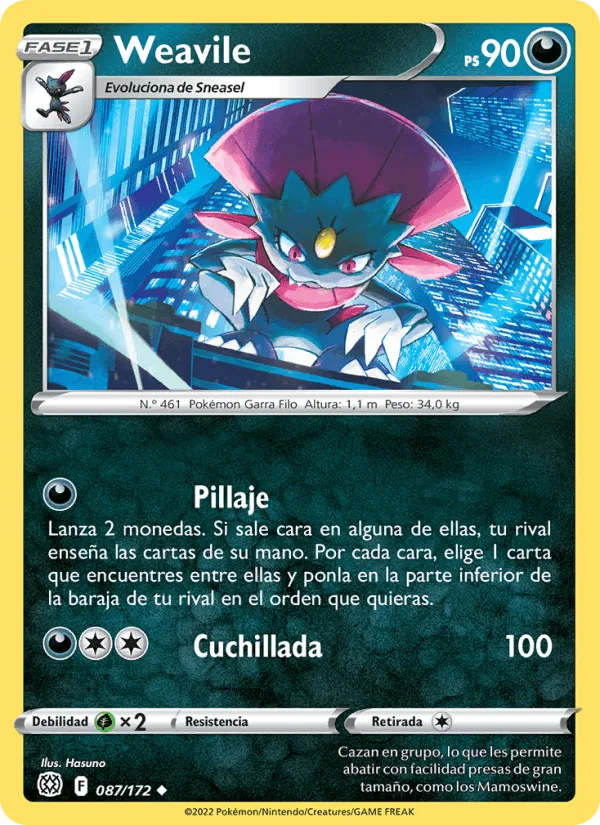Weavile · Astros Brillantes 087/172