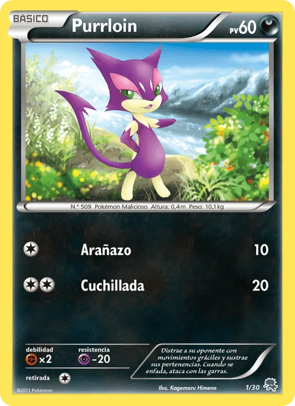 Purrloin · Kit de Entrenador XY (Pikachu Enmascarada) 1/30