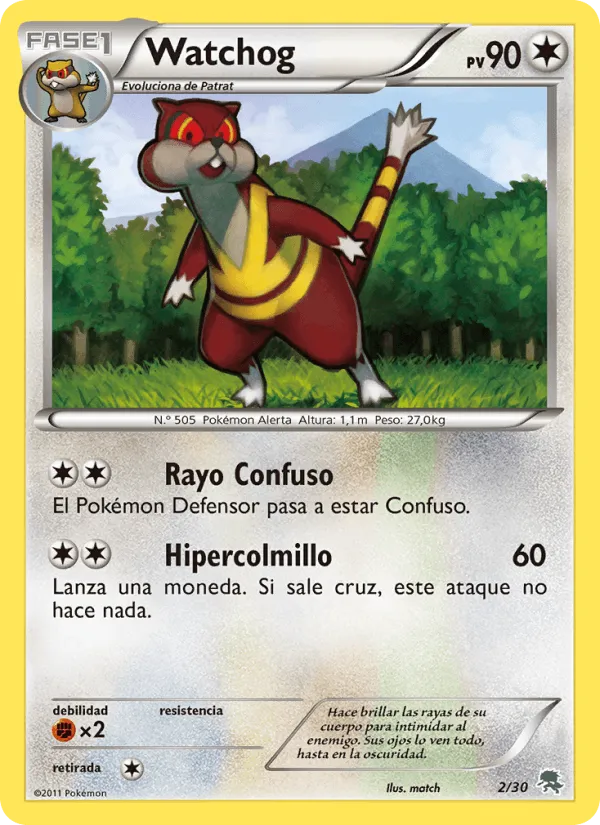 Watchog · Kit de Entrenador XY (Pikachu Enmascarada) 2/30