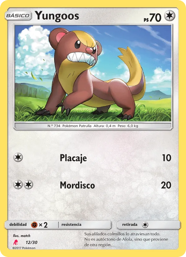Yungoos · Kit de Entrenador Sol y Luna (Lycanroc) 12/30