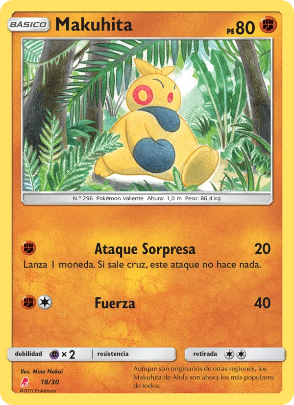 Makuhita · Kit de Entrenador Sol y Luna (Lycanroc) 18/30