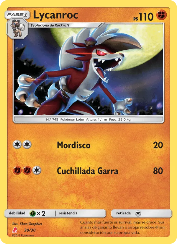 Lycanroc · Kit de Entrenador Sol y Luna (Lycanroc) 30/30