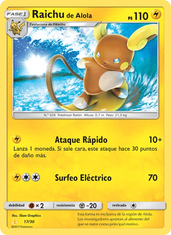 Raichu de Alola · Kit de Entrenador Sol y Luna (Raichu de Alola) 17/30