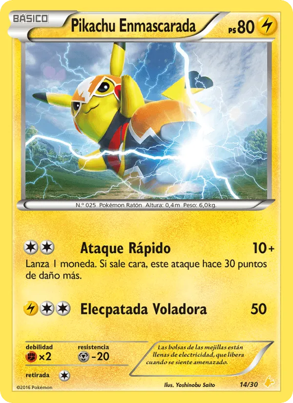 Pikachu Enmascarada · Kit de Entrenador XY (Pikachu Enmascarada) 14/30
