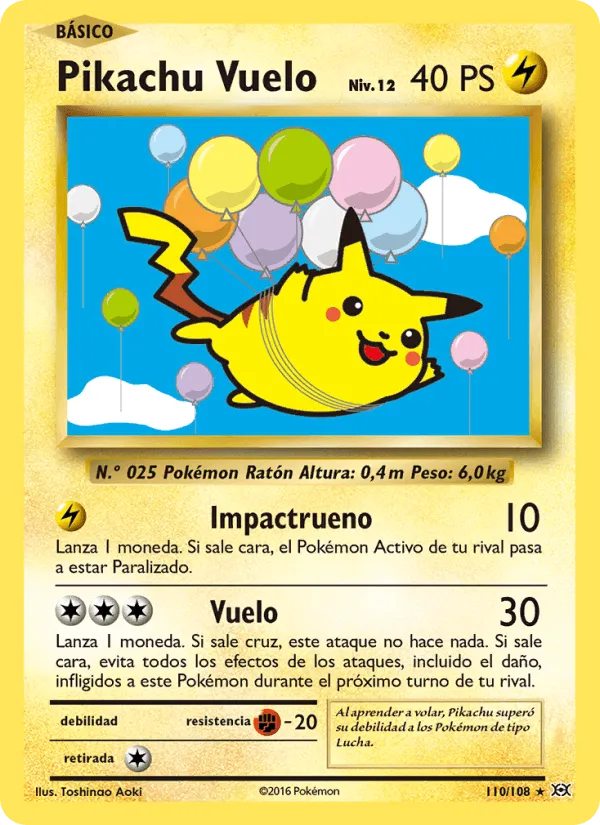 Pikachu Vuelo · Evoluciones 110/108