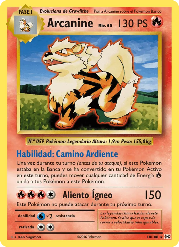Arcanine · Evoluciones 18/108