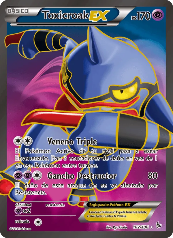 Toxicroak EX · Destellos de Fuego 102/106