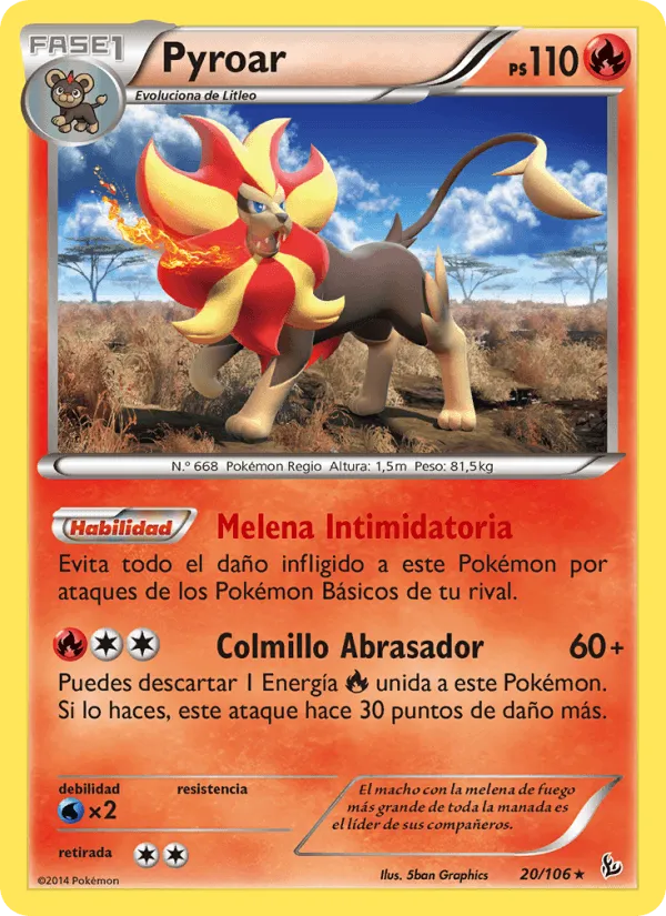 Pyroar · Destellos de Fuego 20/106