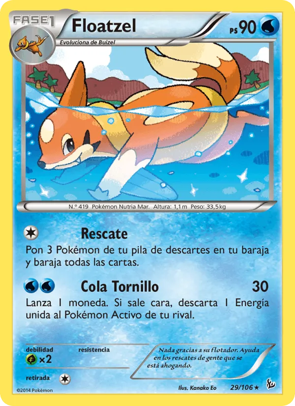 Floatzel · Destellos de Fuego 29/106