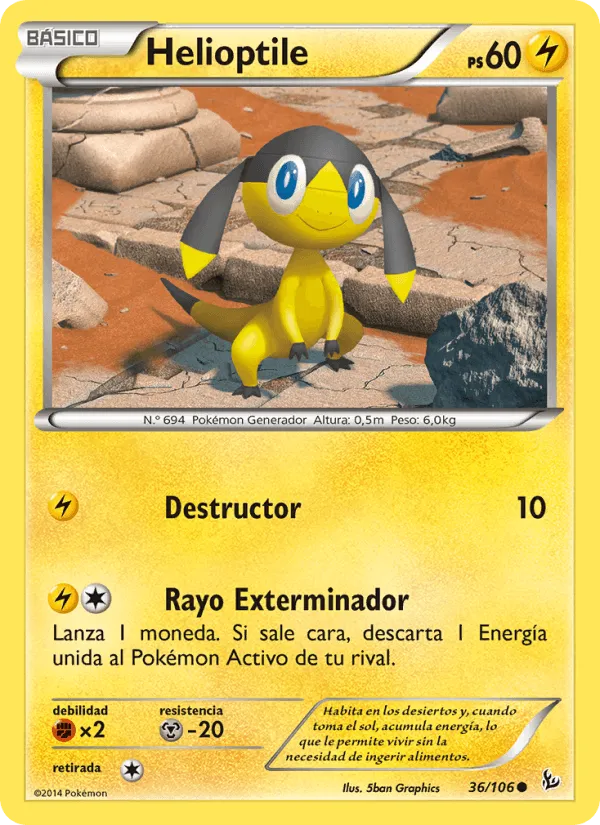 Helioptile · Destellos de Fuego 36/106
