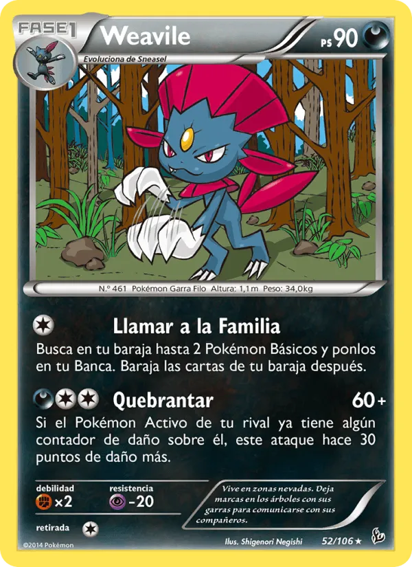 Weavile · Destellos de Fuego 52/106