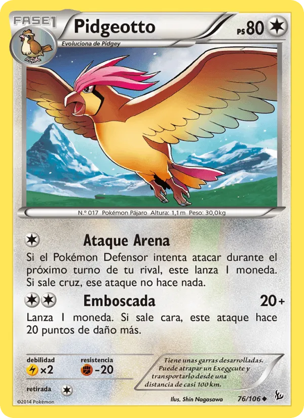 Pidgeotto · Destellos de Fuego 76/106