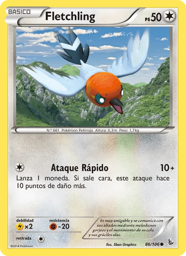Fletchling · Destellos de Fuego 86/106