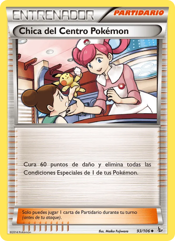 Chica del Centro Pokémon · Destellos de Fuego 93/106