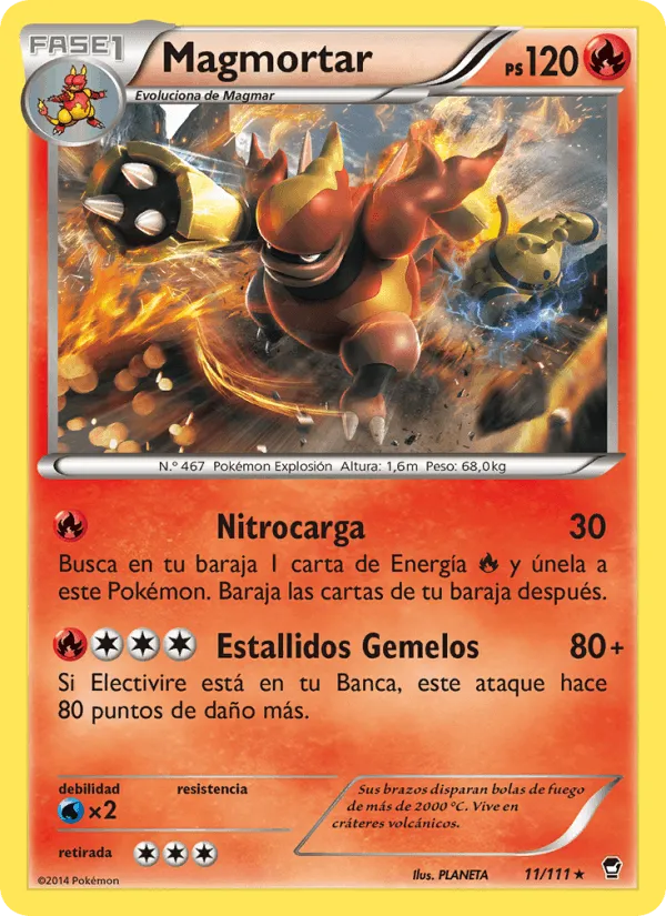 Magmortar · Puños Furiosos 11/111