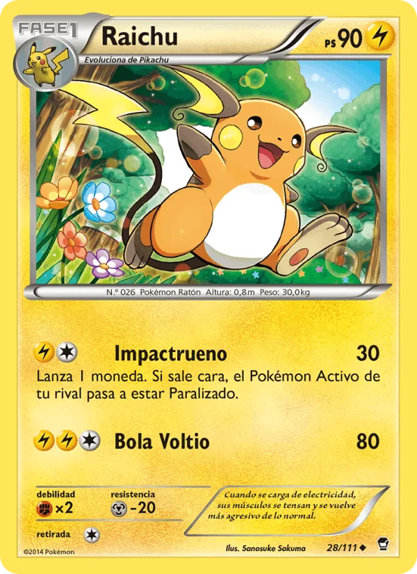 Raichu · Puños Furiosos 28/111