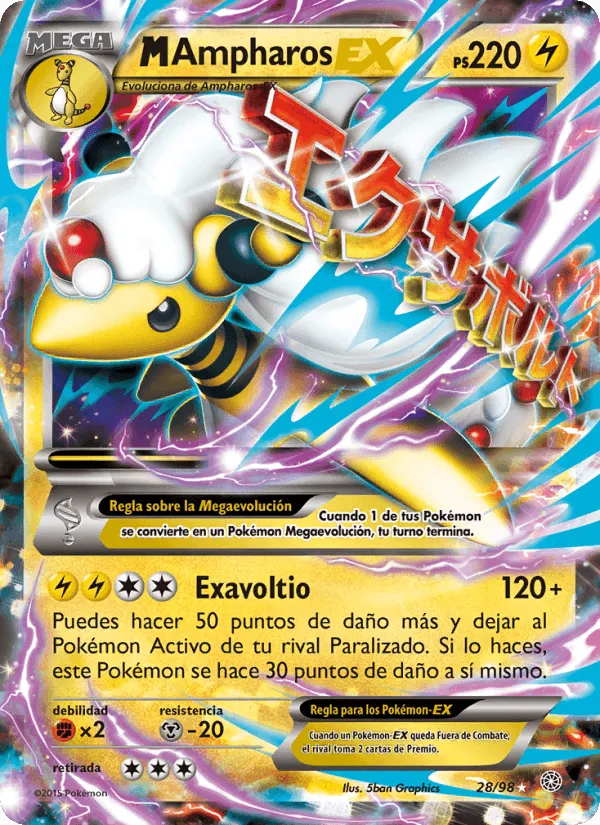 M-Ampharos EX · Antiguos Orígenes 28/98