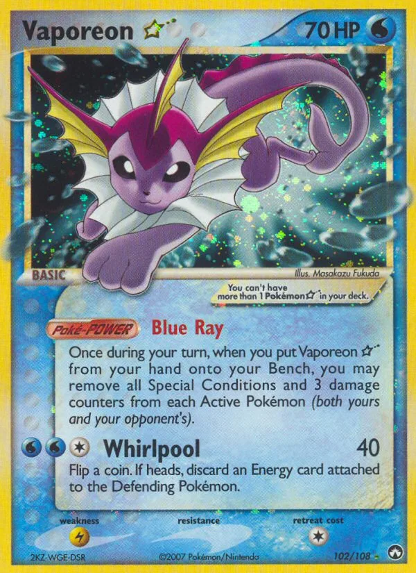 Vaporeon ☆ · Power Keepers 102/108