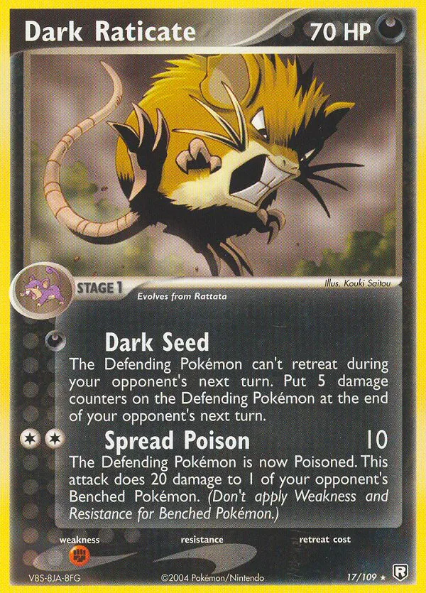 Dark Raticate · Team Rocket Returns 17/109