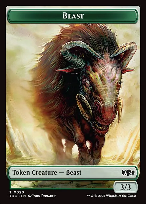 Beast · Tarkir: Dragonstorm Commander Tokens 20/34