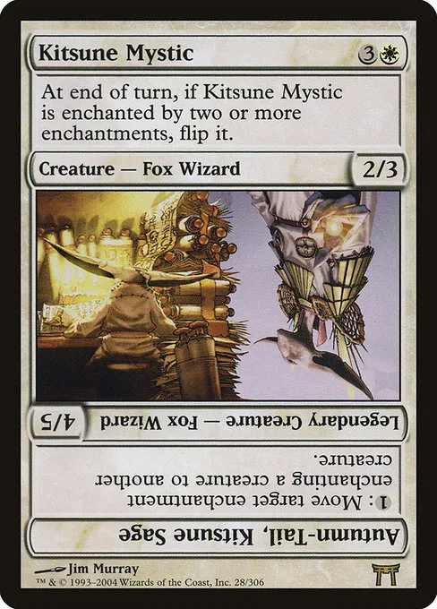 Kitsune Mystic // Autumn-Tail, Kitsune Sage · Champions of Kamigawa 28/307