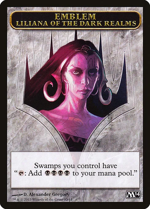 Liliana of the Dark Realms Emblem · Magic 2014 Tokens 12/13