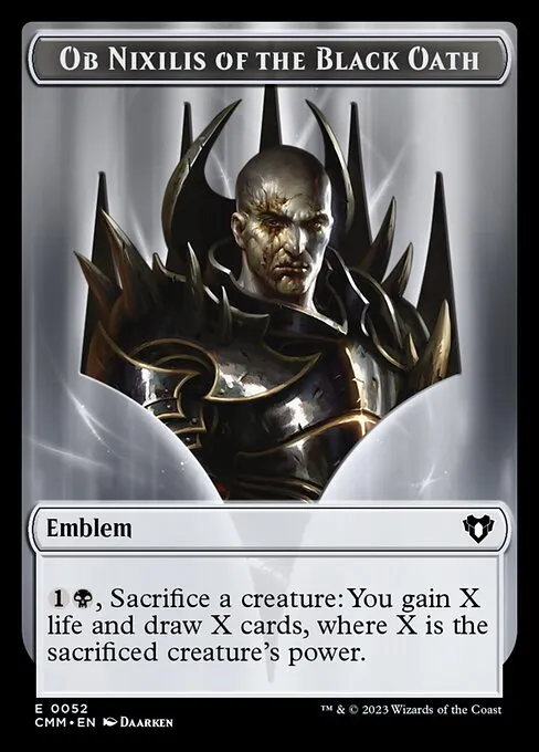 Ob Nixilis of the Black Oath Emblem · Commander Masters Tokens 52/81