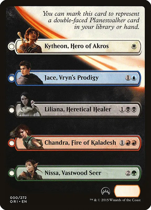 Magic Origins Checklist · Magic Origins Tokens 0/15