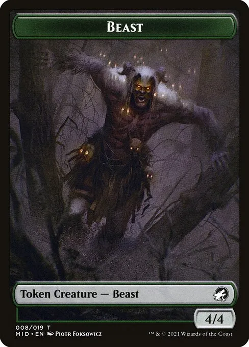 Beast · Innistrad: Midnight Hunt Tokens 8/19