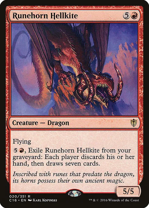 Runehorn Hellkite · Commander 2016 20/351