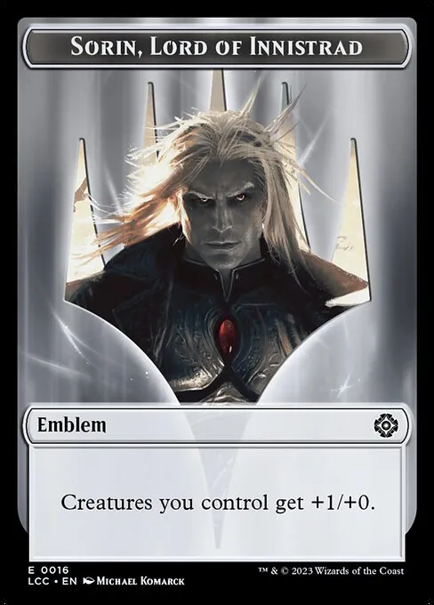 Sorin, Lord of Innistrad Emblem · The Lost Caverns of Ixalan Commander Tokens 16/18