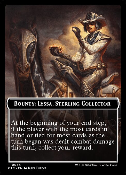 Bounty: Lyssa, Sterling Collector // Wanted! · Outlaws of Thunder Junction Commander Tokens 34/41