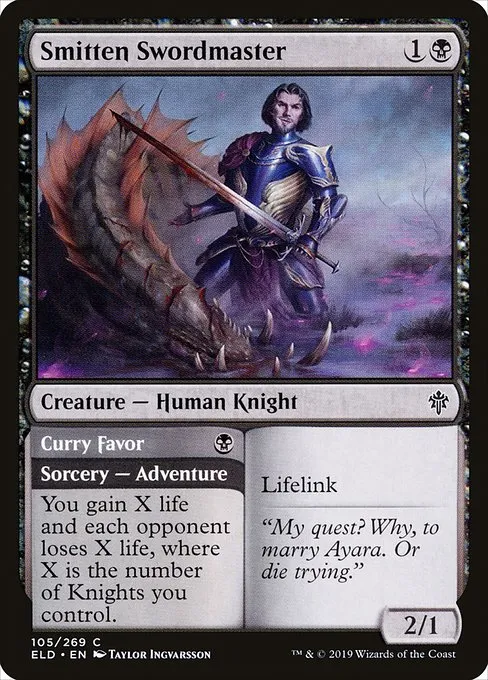Smitten Swordmaster // Curry Favor · Throne of Eldraine 105/398