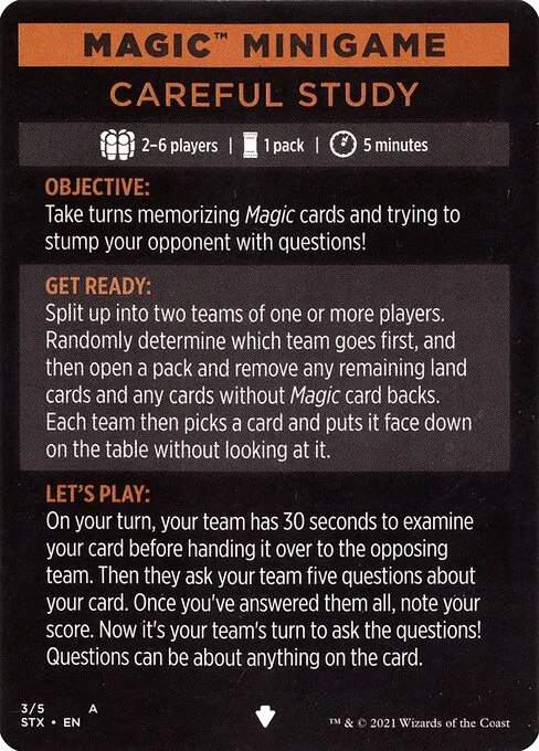 Careful Study (minigame) // Careful Study (cont'd) · Strixhaven: School of Mages Minigames 3/5