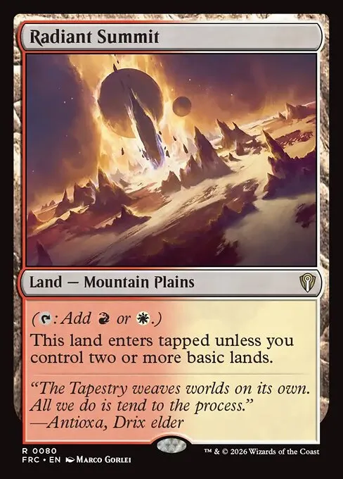 Radiant Summit · Reality Fracture Commander 80/2