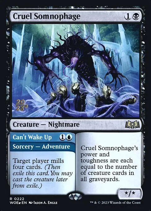 Cruel Somnophage // Can't Wake Up · Wilds of Eldraine Promos 222s/160
