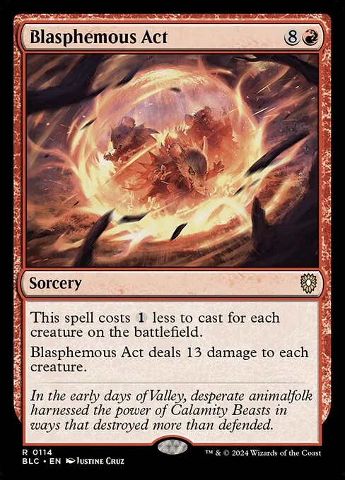 Blasphemous Act · Bloomburrow Commander 114/356
