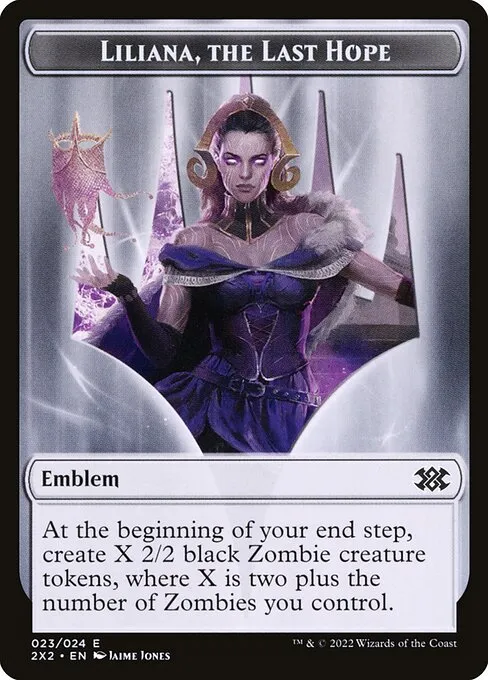Liliana, the Last Hope Emblem · Double Masters 2022 Tokens 23/24
