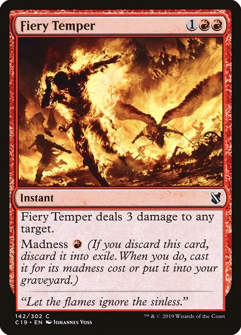 Fiery Temper · Commander 2019 142/302
