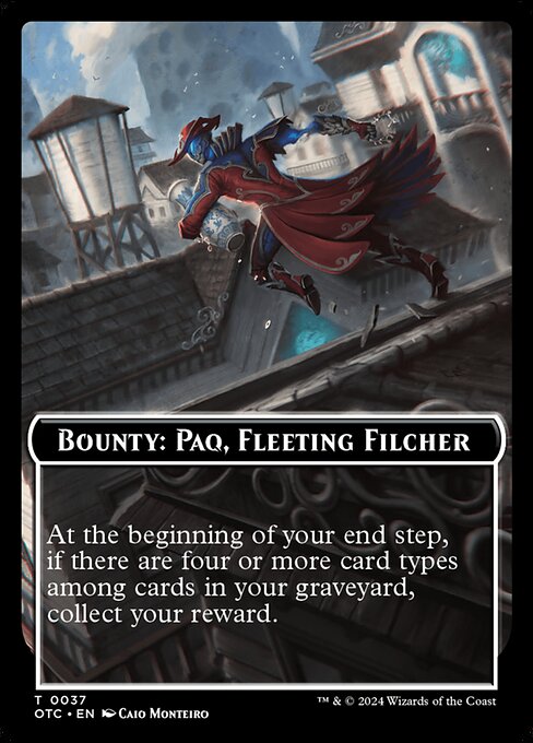 Bounty: Paq, Fleeting Filcher // Wanted! · Outlaws of Thunder Junction Commander Tokens 37/41