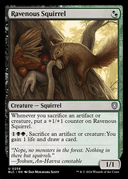 Ravenous Squirrel · Bloomburrow Commander 258/356