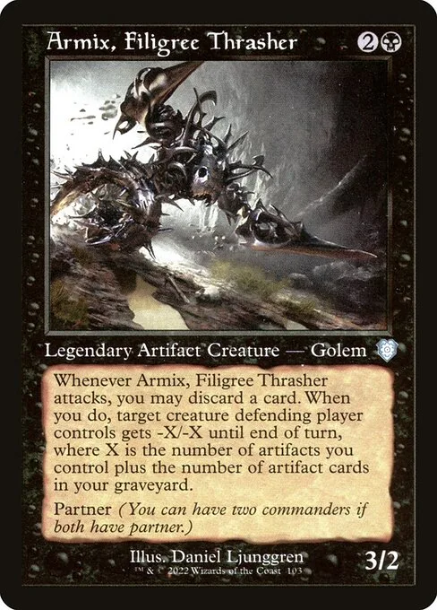 Armix, Filigree Thrasher · The Brothers' War Commander 103/209