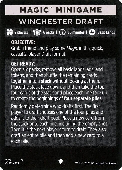 Winchester Draft // Winchester Draft (cont'd) · Phyrexia: All Will Be One Minigames 2/5