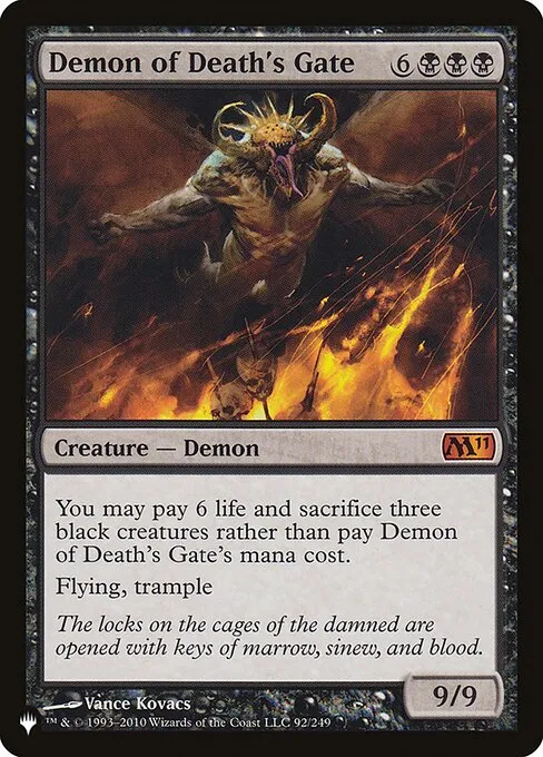 Demon of Death's Gate · The List M11-92/5050