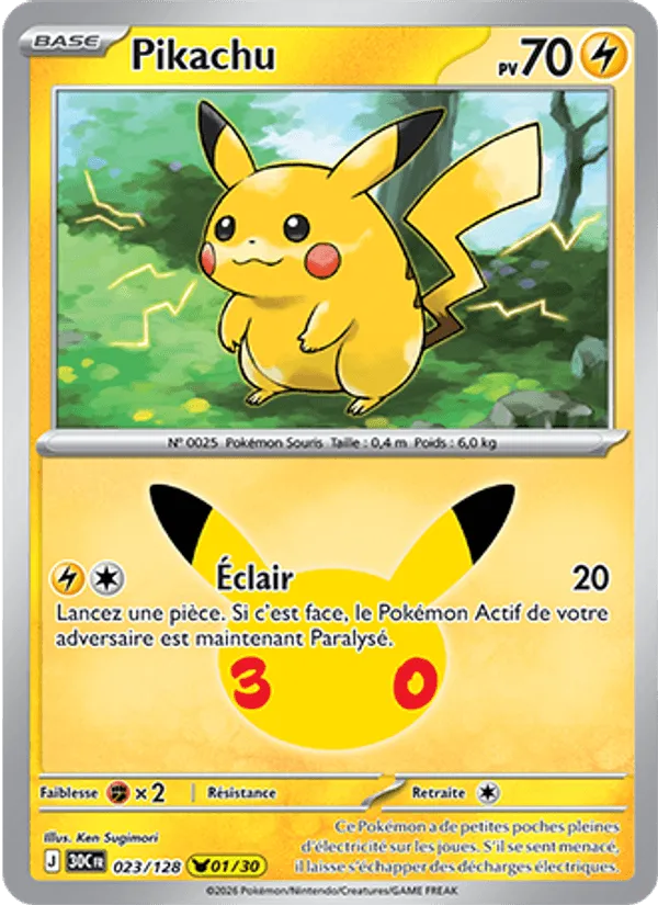 Pikachu · 30ᵉ Anniversaire 023/128