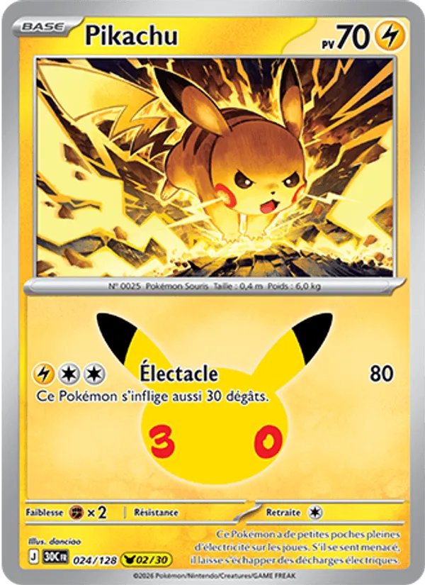 Pikachu · 30ᵉ Anniversaire 024/128