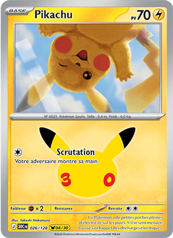 Pikachu · 30ᵉ Anniversaire 026/128
